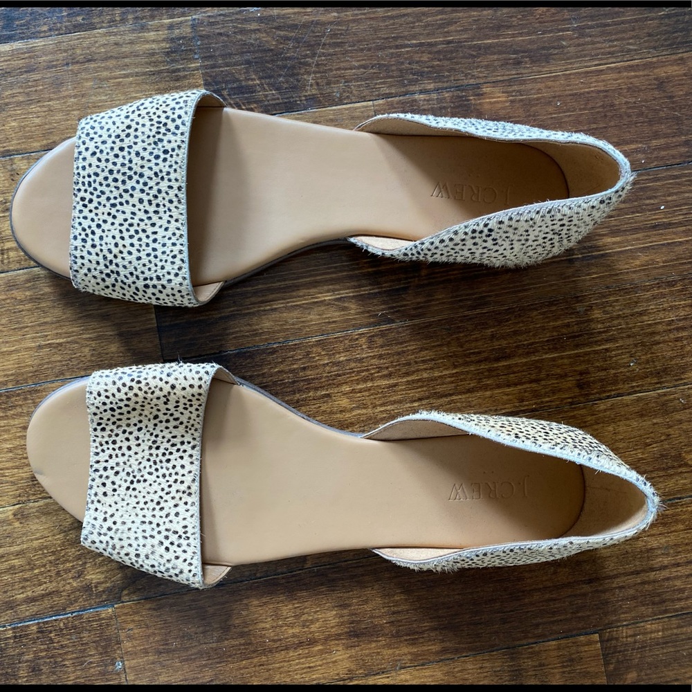 J. Crew Cheetah Small Dot Flat Sandals. SIZE 10.